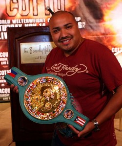 Edgar with the Diamond belt, the belt Miguel Cotto & Manny Pacquiao will fight for.